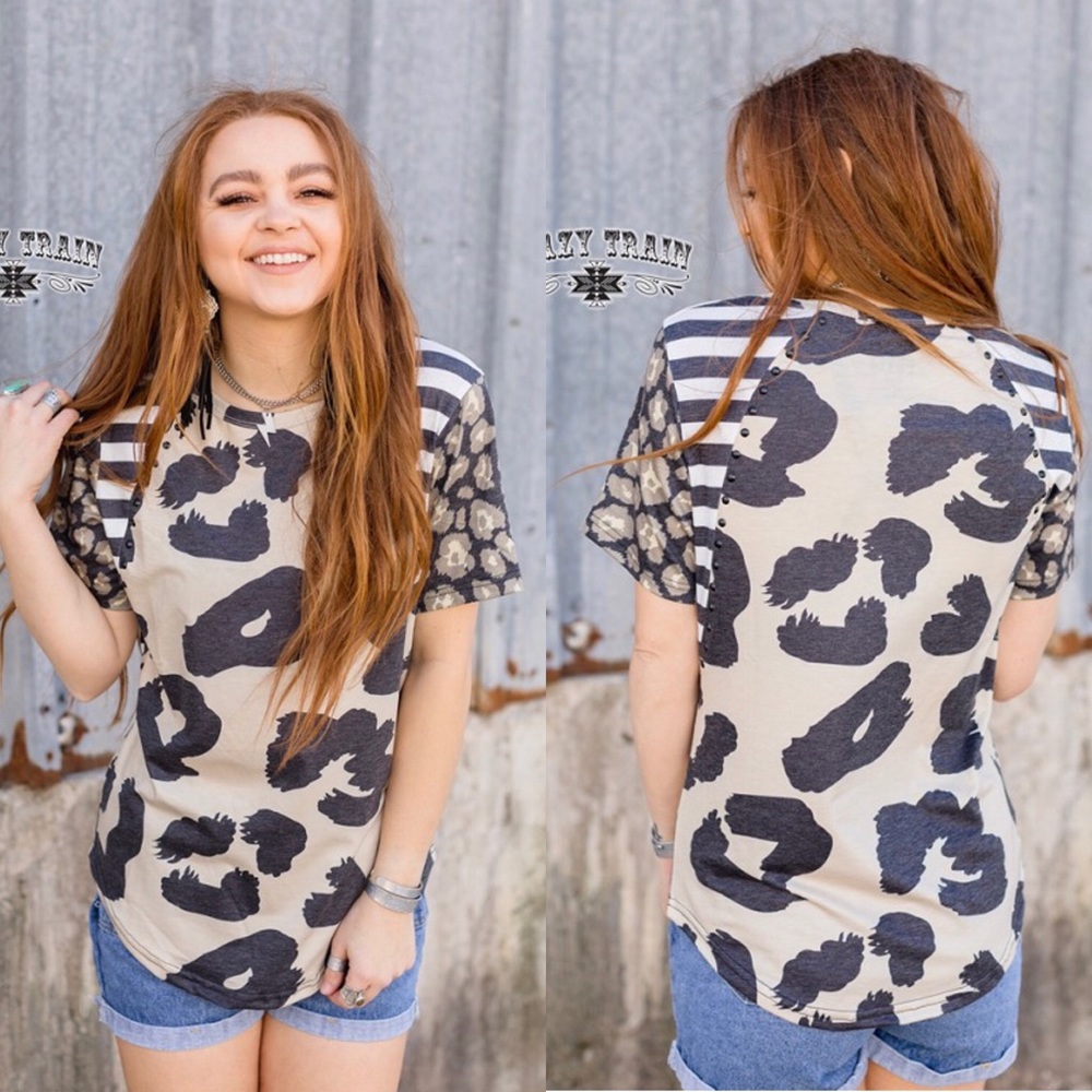 Leopard Cream Top